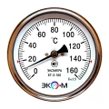 Термометр осевой ЭКОМЕРА БТ-3-100 0-160°С, биметаллический, коррозионностойкий, L=100мм