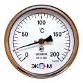 Термометр осевой ЭКОМЕРА БТ-3-100 0-200°С, биметаллический, коррозионностойкий, L=100мм