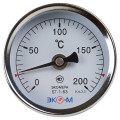 Термометр осевой ЭКОМЕРА БТ-1-63 200°С, биметаллический, L=100 мм