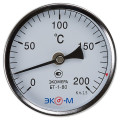 Термометр осевой ЭКОМЕРА БТ-1-80 200°С, биметаллический, L=100 мм