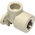 Угольник Ekoplastik SKO Дн20x1/2″ Ру20, с внутренней металлической резьбой и настенным креплением, тип присоединения - внутренняя резьба-пайка, угол - 90°, цвет - серый