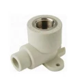 Угольник Ekoplastik SKO Дн20x1/2″ Ру25, с внутренней металлической резьбой и наружным настенным креплением, тип присоединения - внутренняя резьба-пайка, угол - 90°, цвет - серый
