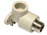 Угольник Ekoplastik SKO Дн20x1/2″ Ру16, с внутренней металлической резьбой и настенным креплением, тип присоединения - наружная резьба-пайка, угол - 90°, цвет - серый