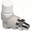 Вентиль Ekoplastik 1/2″ Дн20 Ру25 радиаторный термостатический угловой, под приварку/резьбовой, корпус - полипропилен