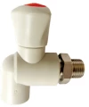 Вентиль Ekoplastik 1/2″ Дн20 Ру25 радиаторный угловой, под приварку/резьбовой, корпус - полипропилен