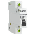 Автоматический выключатель однополюсный EKF Basic ВА47-29 1P 40А (С) 4.5kА, сила тока 40 А, тип расцепления С, отключающая способность 4.5 kА