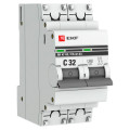 Автоматический выключатель двухполюсный EKF PROxima ВА47-63 2P 32А (С) 4.5kА, сила тока 32 А, тип расцепления C, отключающая способность 4.5 kА
