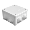 Коробка распределительная E.p.plast для открытой проводки 85х85х45 мм, 7 вводов, IP54, с кабельными муфтами, крышкой на винтах, серая
