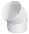 Колено ERA 16ККП 45° диаметр D160 мм 45 градусов для круглых воздуховодов, корпус - пластик, цвет - белый