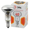 Лампа накаливания ЭРА R50 E14 Рефлекторная 51 мм, мощность - 40 Вт, цоколь - E14, световой поток - 320 лм, цветовая температура - 2700K, цвет свечения - теплый, форма - рефлекторная