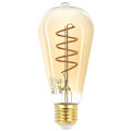 Лампа светодиодная ЭРА F-LED ST64 E27 Декоративная 64 мм, мощность - 7 Вт, цоколь - E27, световой поток - 580 лм, цветовая температура - 2400K, тип стекла - золотое, цвет свечения - теплый, форма - спираль
