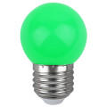 Лампа светодиодная ЭРА Белт-лайт E27 Шарообразная 45 мм, мощность - 1 Вт, цоколь - E27, световой поток - 10 лм, цветовая температура - 3000K, цвет свечения - зеленый, форма - шарообразная