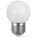 Лампа светодиодная ЭРА Белт-лайт E27 Шарообразная 45 мм, мощность - 1 Вт, цоколь - E27, световой поток - 45 лм, цветовая температура - 3000K, цвет свечения - белый, форма - шарообразная