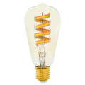 Лампа умная филаментная EKF Connect ST64 RGBW 64 мм, мощность - 4.9 Вт, цоколь - E27, световой поток - 300 лм, цветовая температура - 2700 К, тип лампы - светодиодная LED, цвет свечения - теплый, холодный белый, RGBW, форма - эллипсоидная
