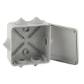 Коробка распаячная ЭРА KORv для открытой установки, 100х100х50 мм, IP55, крепление крышки - на винтах, 6 гермовводов, корпус - полипропилен, цвет - серый