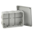 Коробка распаячная ЭРА KORv для открытой установки, 150х110х70 мм, IP55, крепление крышки - на винтах, 10 гермовводов, корпус - полипропилен, цвет - серый
