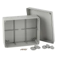 Коробка распаячная ЭРА KORv для открытой установки, 240х195х90 мм, IP55, крепление крышки - на винтах, 2 гермоввода d=25мм, 3 гермоввода d=32 мм, корпус - полипропилен, цвет - серый