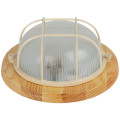 Светильник ЭРА НБО 03-60 Кантри с решеткой, для ЖКХ, цоколь E27, под лампу до 60 Вт, круглый, цвет - клен