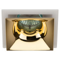Светильник ЭРА KL102 12 Вт встраиваемый, декоративный, цоколь GU5.3, под LED лампу MR16, IP20, цвет – белый-золото