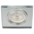 Светильник встраиваемый ЭРА DK8 Стекло квадрат 50 Вт декоративный, цоколь GU5.3, под LED/КГМ лампу MR16, IP20, цвет – зеркальный-хром