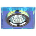 Светильник ЭРА DK8 Стекло квадрат 50 Вт встраиваемый, декоративный, цоколь GU5.3, под LED/КГМ лампу MR16, IP20, цвет – перламутр-хром