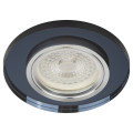 Светильник встраиваемый ЭРА DK7 Стекло круглое 50 Вт декоративный, цоколь GU5.3, под LED/КГМ лампу MR16, IP20, цвет – черный-хром