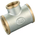 Тройник переходной Euros ST3047 1 1/4″х3/4″х1 1/4″ Ду32x20x32 Ру25 присоединение - внутренняя резьба, корпус - латунь