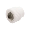 Муфта комбинированная EVER PLAST АТ 008 20 01 00 Дн20х1/2″ Ру25, под приварку / внутренняя резьба, материал - полипропилен, цвет - белый