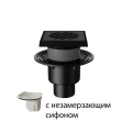 Трап регулируемый Fachmann T-310-PNsG Дн50/75/110 150x150мм чугунная решетка, сухой затвор, подрамник из чугуна, вертикальный выпуск, для балконов и террас