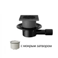 Трап регулируемый Fachmann T-510-PHsB Дн40/50 150x150мм чугунная решетка, гидрозатвор, подрамник из пп, горизонтальный выпуск