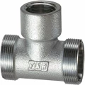 Тройник латунный FAR FC 5460 1/2″ Ду15 Ру10 хромированный, ВР-М24х19-М24х19 для металлопластиковых труб