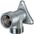 Угольник FAR FC 5555 1/2″  Ду15 Ру10 латунный хромированный, присоединение ВР-М24х19, уплотнение EPDM,с настенным креплением для металлопластиковых труб