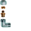 Угольник FAR FC 5261 1/2″ Ду15 Ру10 латунный хромированный, присоединение НР, уплотнение EPDM, резьба соединения М24х19, с концовкой для металлопластиковых труб диаметром 16х2 мм