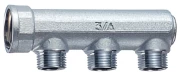 Коллектор нерегулируемый FAR FK 3050 Ду25 Ру10, внутренняя резьба с 3-мя выходами М24х19, концевой, корпус латунь