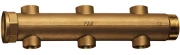 Коллектор нерегулируемый FAR FK 3620 Ду40-6х1/2″ Ру10, наружная/внутренняя резьба с 6-ю выходами Ду15, выходы внутренняя резьба, проходной, корпус Dzr латунь