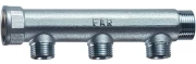 Коллектор нерегулируемый FAR FK 3675 Ду20-3х1/2″ Ру10, наружная/внутренняя резьба с 3-мя выходами Ду15, выходы наружная резьба Eurokonus, проходной, корпус латунь CW617N