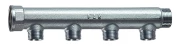 Коллектор нерегулируемый FAR FK 3725 Ду20-4х1/2″ Ру10, наружная/внутренняя резьба с 4-мя выходами Ду15, выходы наружная резьба Eurokonus, проходной, корпус латунь CW617N