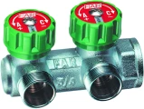Коллектор регулирующий FAR Multifar FK3826 Ду20 Ру10, внутренняя резьба с 2-мя выходами М24х19, концевой, корпус латунь 