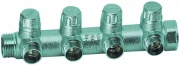 Коллектор запорно-балансировочный FAR Multifar FK3906 Ду20 Ру10, наружная/внутренняя резьба с 4-мя выходами М24х19, проходной, корпус латунь