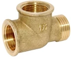 Тройник муфто-муфто-цапковый ЦВЕТЛИТ ZW50080 1/2″ Ду15 Ру16 корпус-латунь, равнопроходной, внутренняя/наружная резьба