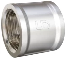 Муфта LD 1/2″ Ду15 Ру4 латунная никелированная, присоединение - внутренняя резьба
