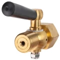 Кран для манометра ФИЗТЕХ КТп-A1.1 (МС) Ру25 трехходовой пробковый, латунный, наружная / внутренняя резьба, присоединение М20х1.5-М20х1.5, ручка-рычаг