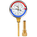 Термоманометр ФИЗТЕХ МПТ 1,6 МПа 150C° IP40, 100 мм, резьба G1/2, класс точности - 2.5, радиальный штуцер, длина погружной части 46 мм