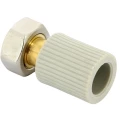 Муфта FV-Plast FV AQUA 257 Дн20х3/4″ Ру36 полипропиленовая, с накидной гайкой, евроконус, серая