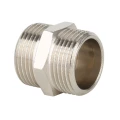 Ниппель Gappo G2204.04 1/2″ Ду15 Ру40, наружная резьба / наружная резьба, материал - латунь никелированная