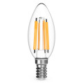 Лампа светодиодная Gauss Black Filament C35, прозрачная, 35 мм, мощность - 13 Вт, цоколь - E14, световой поток - 1150 Лм, цветовая температура - 4100 K, белый свет, форма - свеча