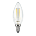 Лампа светодиодная Gauss Black Filament диммируемая прозрачная 35 мм, мощность - 5 Вт, цоколь - E14, световой поток - 420 лм, цветовая температура - 2700 K, теплый белый свет, форма - свеча