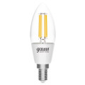 Лампа светодиодная умная Gauss Smart Home Filament C35 35 мм 4.5 Вт, 220 В, цоколь - E14, световой поток - 806 Лм, цветовая температура - 2700 К, диммируемая, форма - свеча