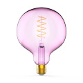 Лампа светодиодная Gauss Black Filament G125 E27 шар цветной 125 мм мощность - 5 Вт, цоколь - E27, световой поток - 190 Лм, цветовая температура - 1800 °К, цвет колбы - розовый, цвет свечения - теплый белый, форма - шарообразная