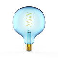 Лампа светодиодная Gauss Black Filament G125 E27 шар цветной 125 мм мощность - 5 Вт, цоколь - E27, световой поток - 190 Лм, цветовая температура - 1800 °К, цвет колбы - синий, цвет свечения - теплый белый, форма - шарообразная